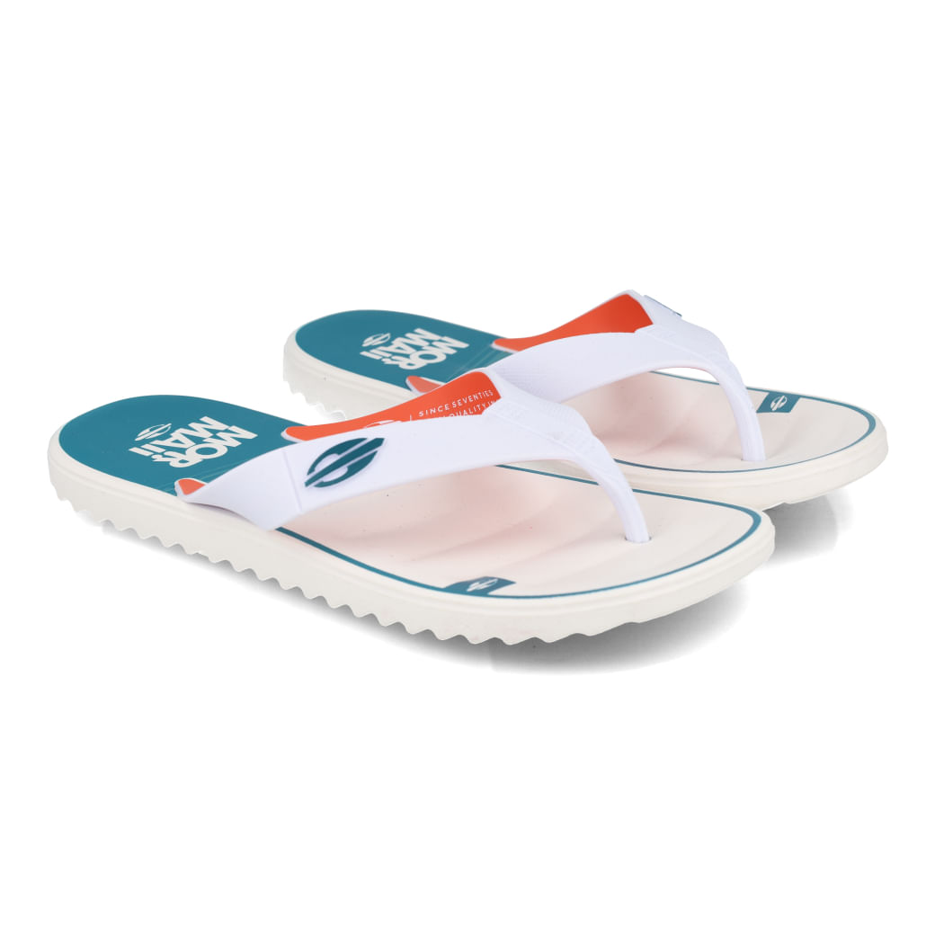 Grendene Chinelo MORMAII TAI 12258-BH427 Branco-Laranja-Azul Plastico_5_999999992625033_05